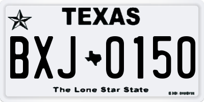 TX license plate BXJ0150