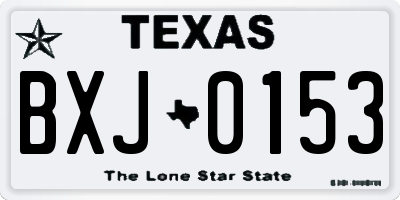 TX license plate BXJ0153