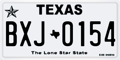 TX license plate BXJ0154
