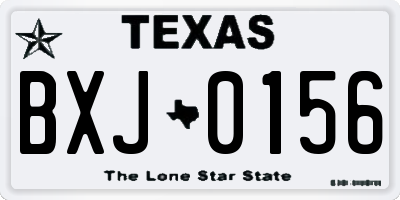 TX license plate BXJ0156