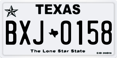 TX license plate BXJ0158
