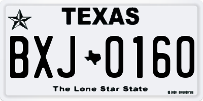 TX license plate BXJ0160