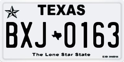 TX license plate BXJ0163