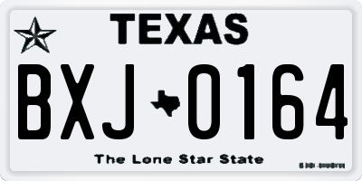 TX license plate BXJ0164