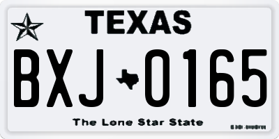 TX license plate BXJ0165