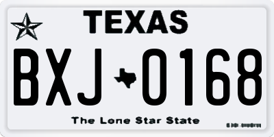 TX license plate BXJ0168