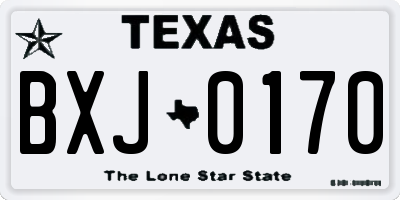 TX license plate BXJ0170