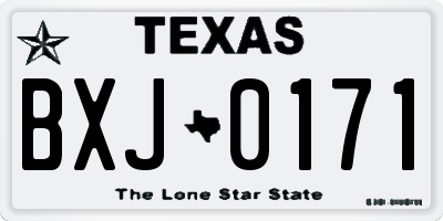 TX license plate BXJ0171