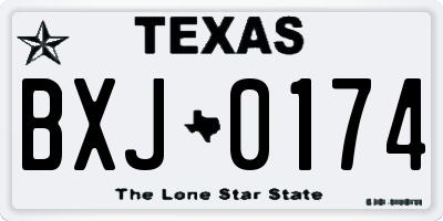 TX license plate BXJ0174