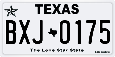TX license plate BXJ0175