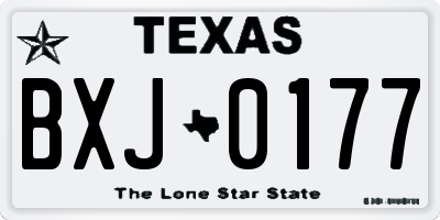 TX license plate BXJ0177
