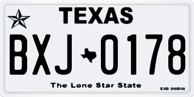 TX license plate BXJ0178