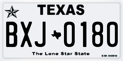TX license plate BXJ0180