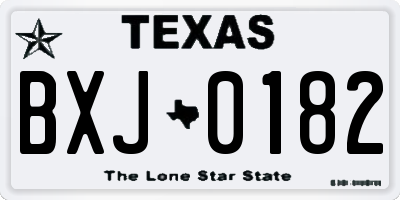 TX license plate BXJ0182