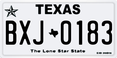 TX license plate BXJ0183