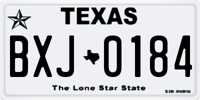 TX license plate BXJ0184