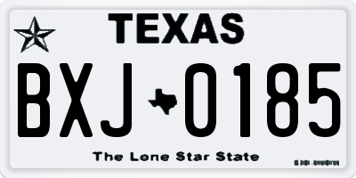 TX license plate BXJ0185