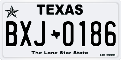 TX license plate BXJ0186