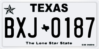 TX license plate BXJ0187