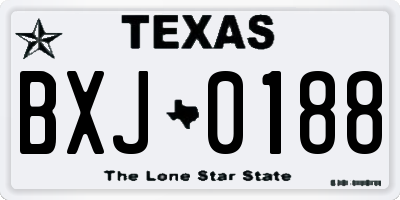 TX license plate BXJ0188