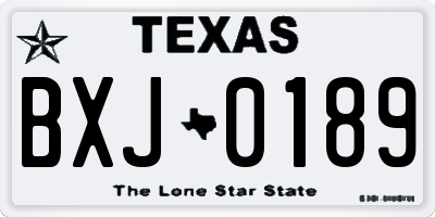 TX license plate BXJ0189