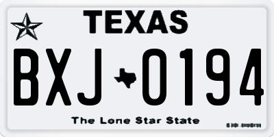 TX license plate BXJ0194