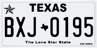 TX license plate BXJ0195