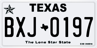 TX license plate BXJ0197