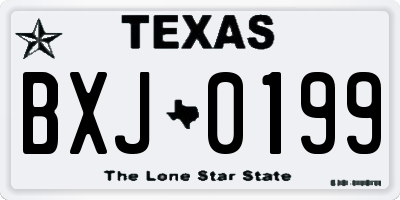 TX license plate BXJ0199