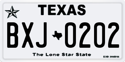 TX license plate BXJ0202