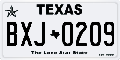 TX license plate BXJ0209