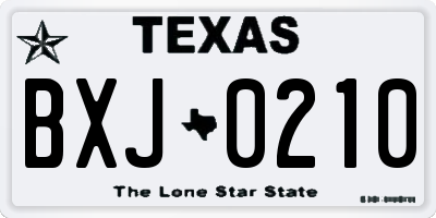 TX license plate BXJ0210