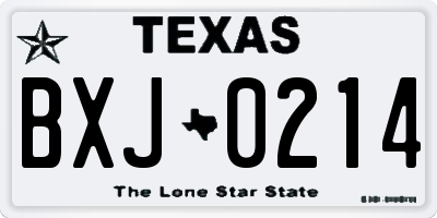 TX license plate BXJ0214