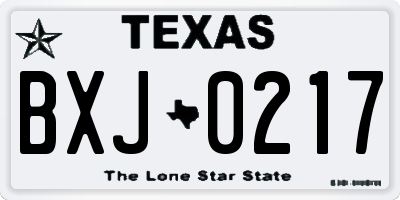 TX license plate BXJ0217