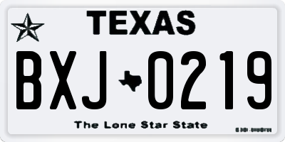 TX license plate BXJ0219