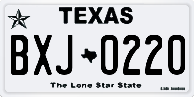 TX license plate BXJ0220