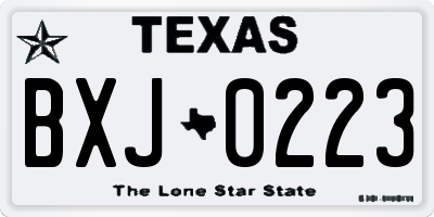 TX license plate BXJ0223