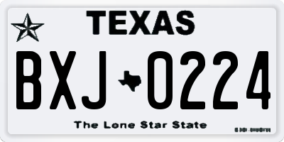 TX license plate BXJ0224
