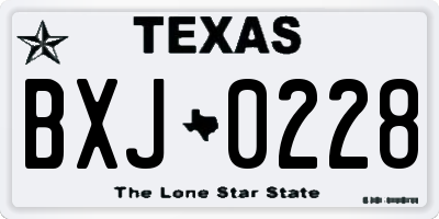TX license plate BXJ0228