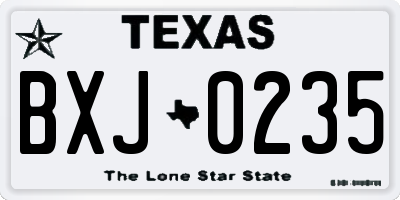 TX license plate BXJ0235