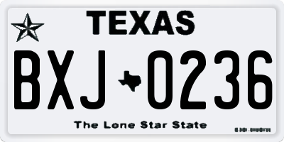 TX license plate BXJ0236