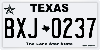 TX license plate BXJ0237
