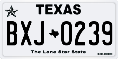 TX license plate BXJ0239