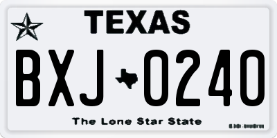 TX license plate BXJ0240