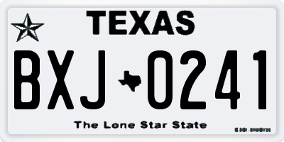 TX license plate BXJ0241