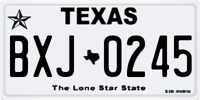 TX license plate BXJ0245