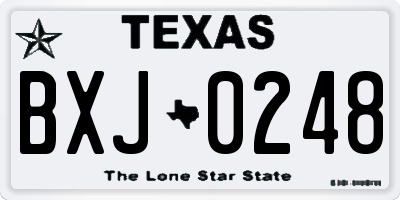 TX license plate BXJ0248