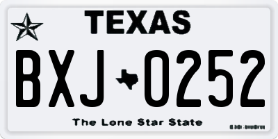 TX license plate BXJ0252