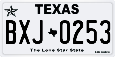 TX license plate BXJ0253