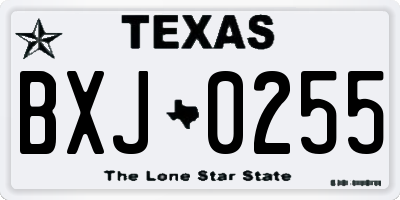 TX license plate BXJ0255